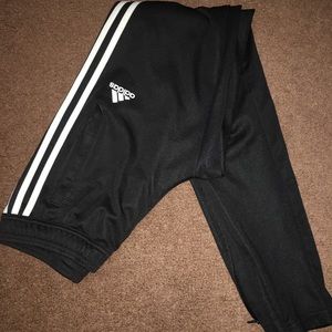 OG black and white adidas joggers